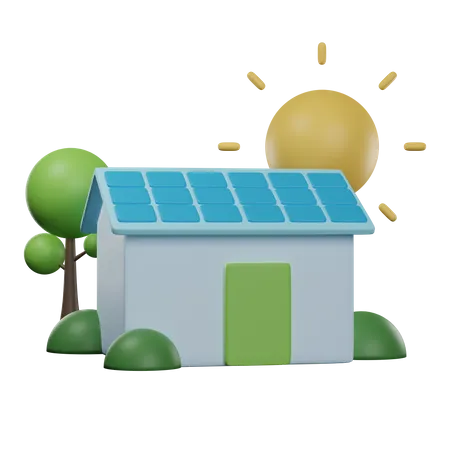 Solar house  3D Icon