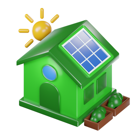 Solar house  3D Icon