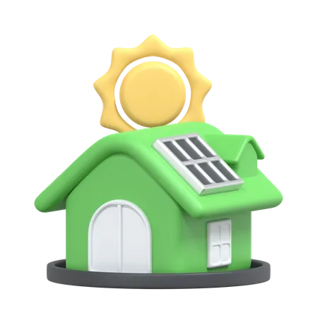 Solar House 3 D Ecology Icon 3D Icon