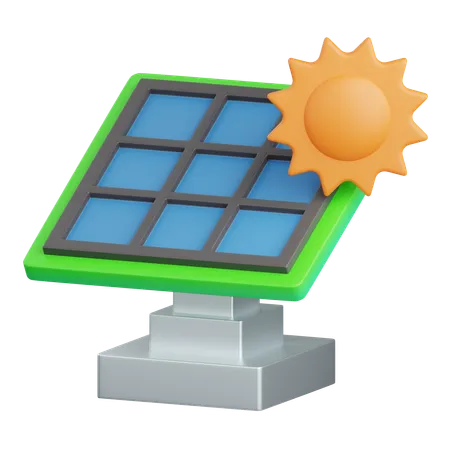 3 D Rendering Solar Panel Isolated Useful For Ecology Energy Eco Green Recycling And Technology 3D Icon