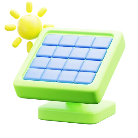 Solar Energy System Panel And Sun Eco Friendly Power Supply 3 D Icon Illustration Render Design 3D Icon