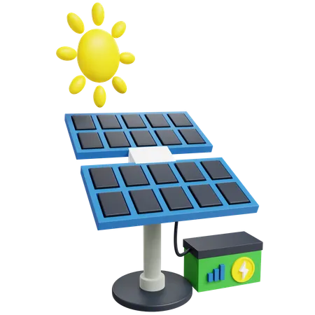 3 D Solar Panel With Isolated Background 3D Icon