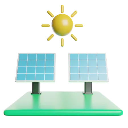Solar Pane Energy 3D Icon