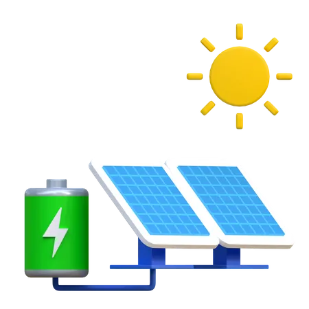 Solar Panel Energy Icon Earth Day 3 D Illustration 3D Icon
