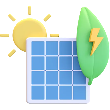 Solar panel energy  3D Illustration