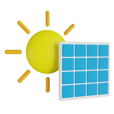 Solar Panel Energy  3D Illustration