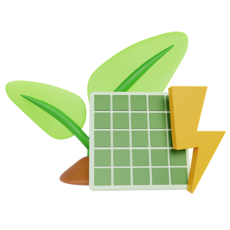 Solar Panel Energy  3D Illustration