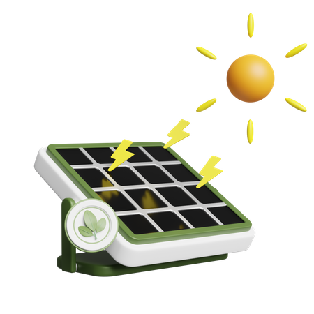 Solar panel Energy  3D Illustration