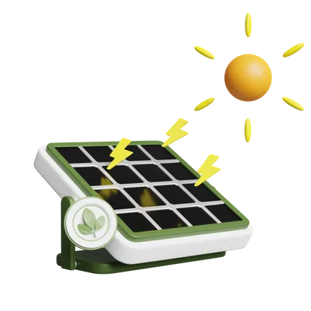 Solar panel Energy  3D Illustration