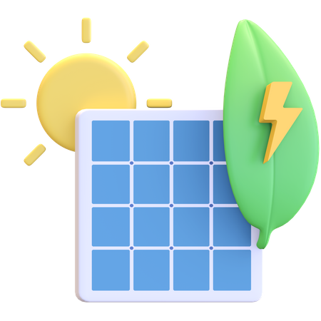 Solar panel energy 3D Illustration