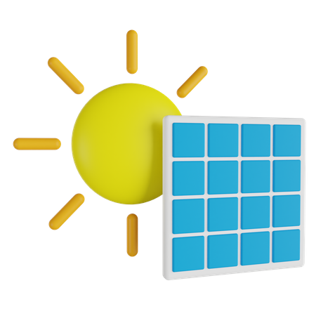 Solar Panel Energy 3D Illustration