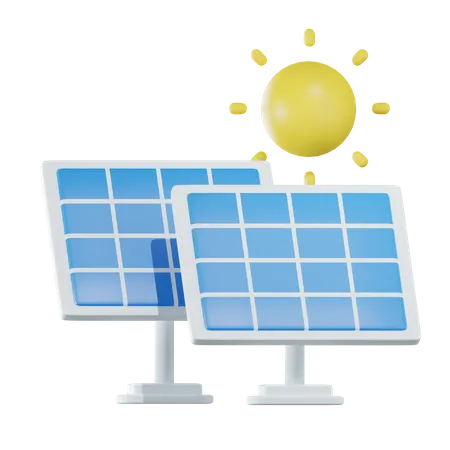 Solar Panel Energy 3D Icon