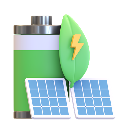 Solar panel energy battery  3D Illustration