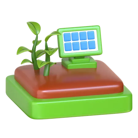 Solar Panel Farm  3D Icon