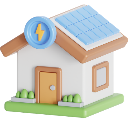 Solar panel house  3D Icon