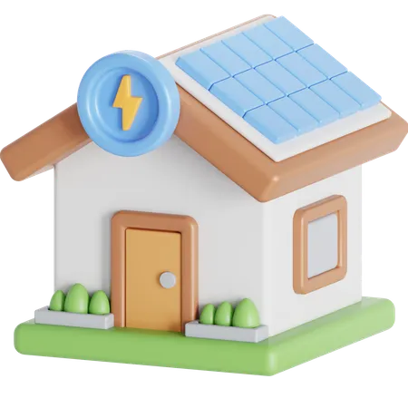 Solar panel house  3D Icon