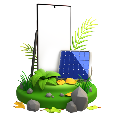 Solar Panel Mobile Mockup  3D Illustration