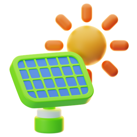 Solar Panel Power  3D Icon