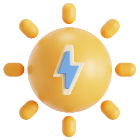 Solar Power For Electricity 3D Icon
