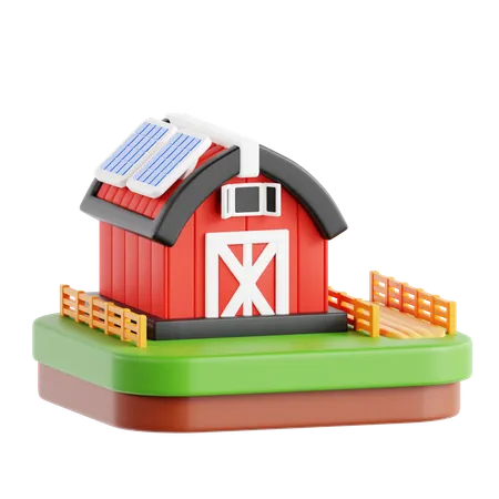 Solar Power On The Farm  3D Icon