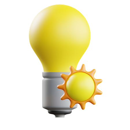 Solar Powered Light Bulb  3D Icon