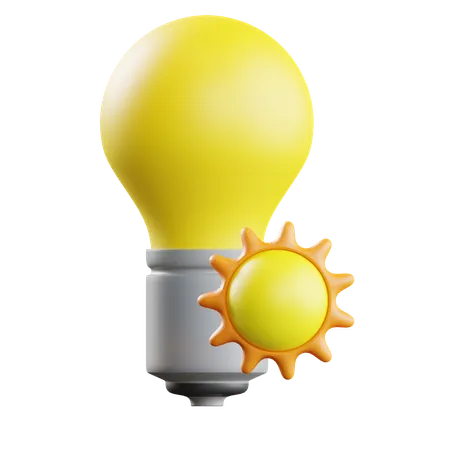 Solar Powered Light Bulb  3D Icon
