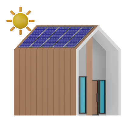 Solar Roof  3D Icon