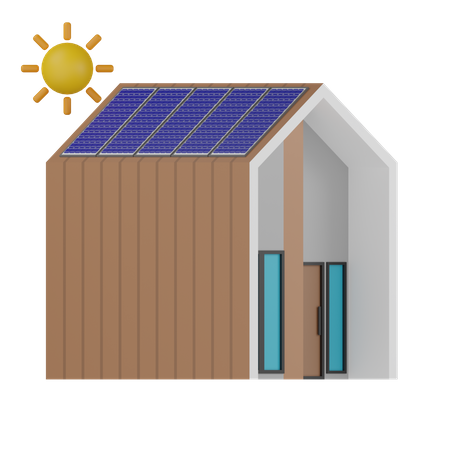 Solar Roof 3D Icon