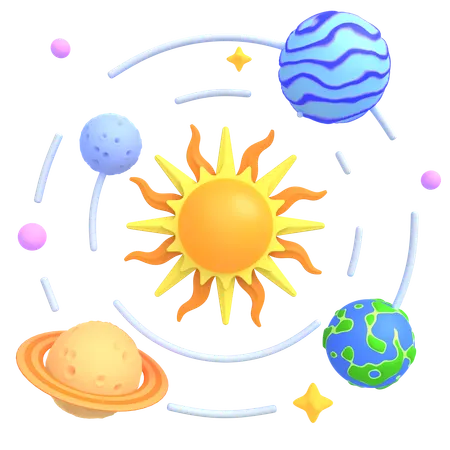 Solar system  3D Icon