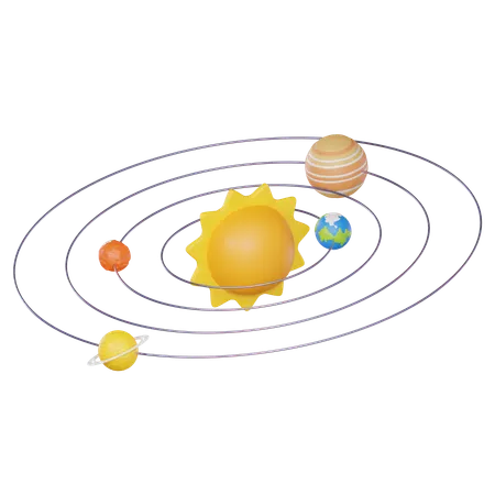 궤도 아이콘입니다 우주 매니아와 교육 자료에 이상적인 이 제품은 천체 탐험과 우주 발견의 본질을 담고 있습니다 3 D 렌더링 그림 3D Icon