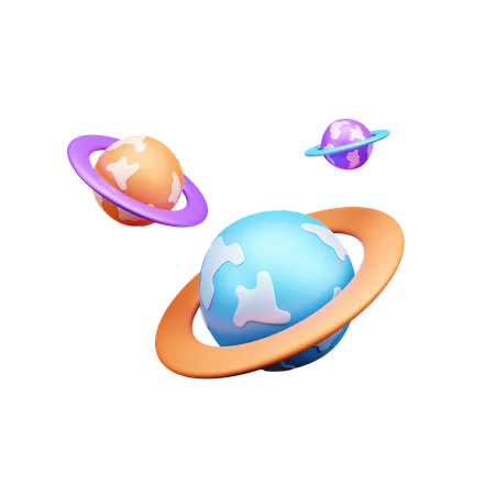 Solar System  3D Icon