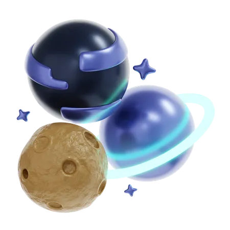 Solar System  3D Icon