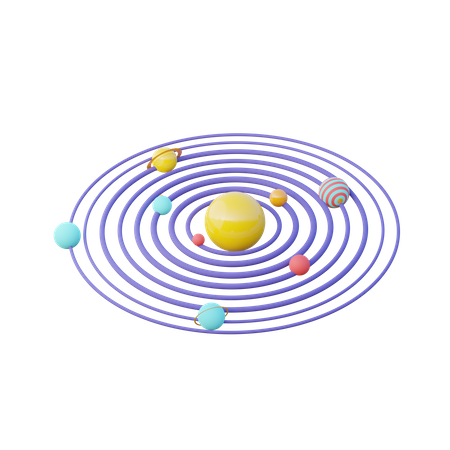 Solar System  3D Illustration