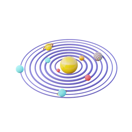 Solar System 3D Illustration