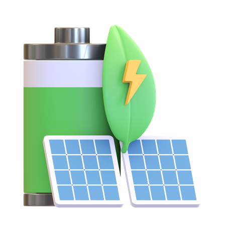 Solarpanel-Energiebatterie  3D Illustration