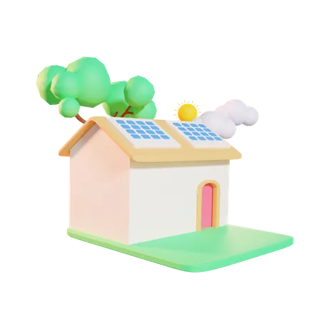 Solarpanel-Haus  3D Icon