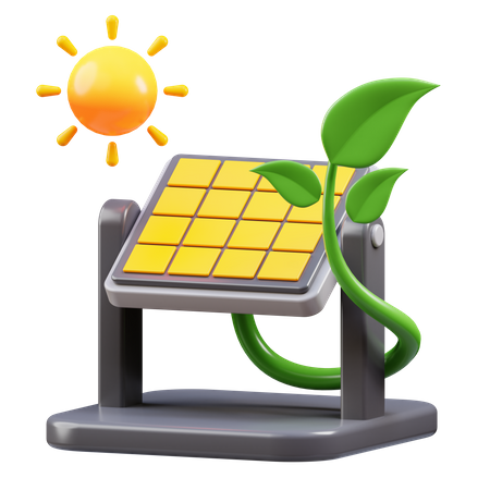 Solarpanel mit Sonne  3D Icon