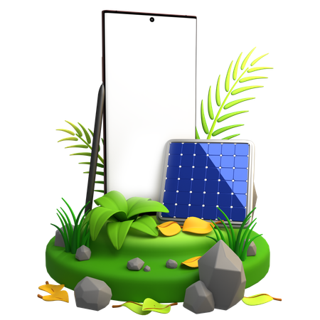 Solarpanel-Mobilmodell  3D Illustration