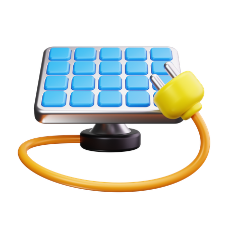 Solarpanel, Solarenergie, erneuerbar, Strom, Stecker, Elektrizität, Sonne  3D Icon