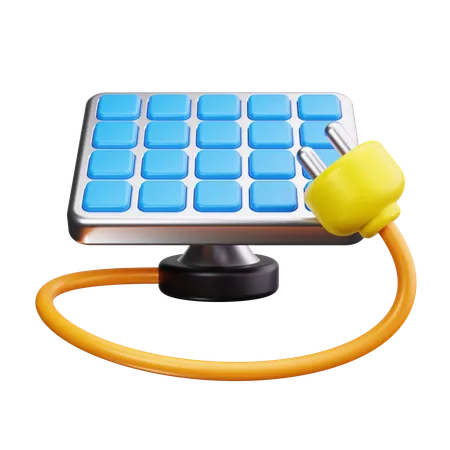 Solarpanel, Solarenergie, erneuerbar, Strom, Stecker, Elektrizität, Sonne  3D Icon