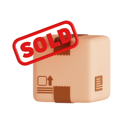 Sold Cardboard Box  3D Icon
