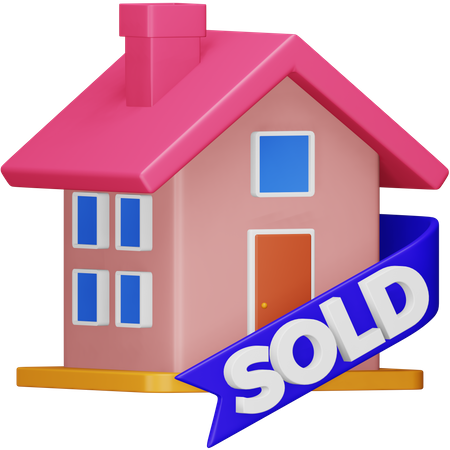 Sold House 3D Icon