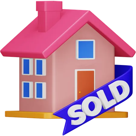 Sold House 3D Icon