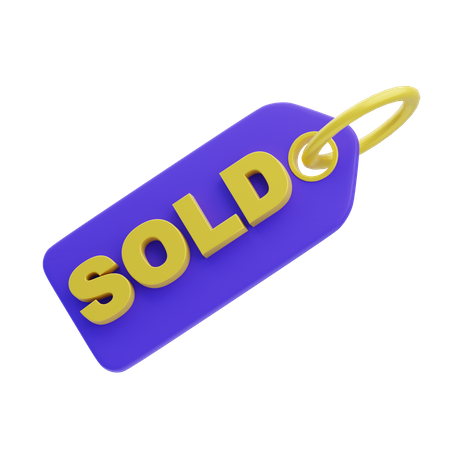 Sold Label  3D Icon