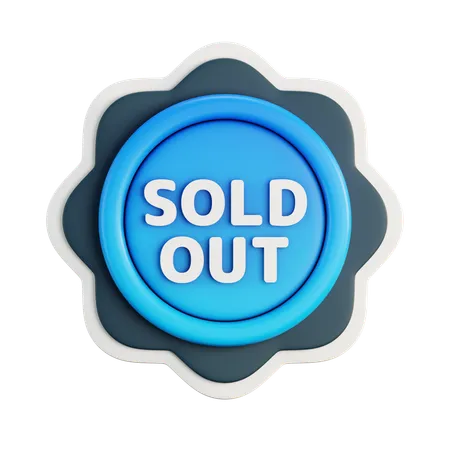 3 D Icon Sold Out Sign Rendering Illustration 3D Icon