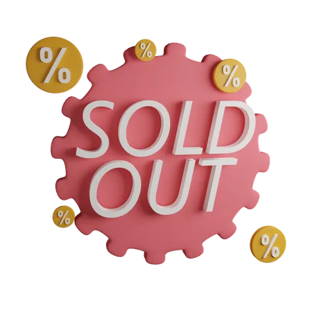 Sold Out 3 D Icon Contains PNG BLEND GLTF And OBJ Files 3D Icon