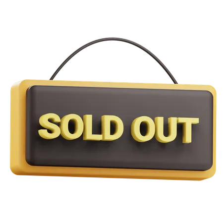 Sold Out Board 3 D Icon 3D Icon