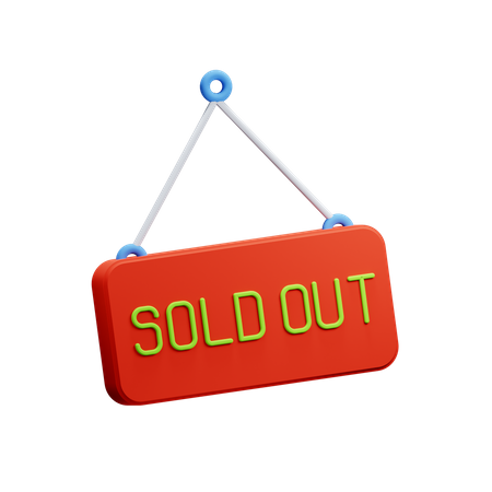 Sold Out Board  3D Icon