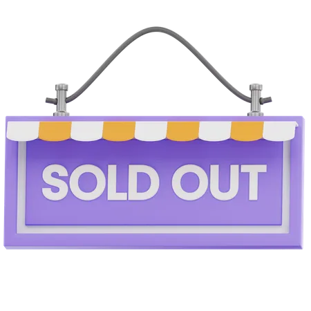 Sold Out Board  3D Icon