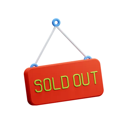 Sold Out Board  3D Icon